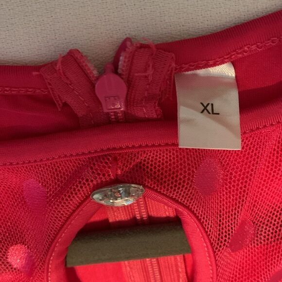 Size XL Bodycon Jumpsuit in hot pink.  Stage or dance outfit.  Sheer sides. - Picture 4 of 10